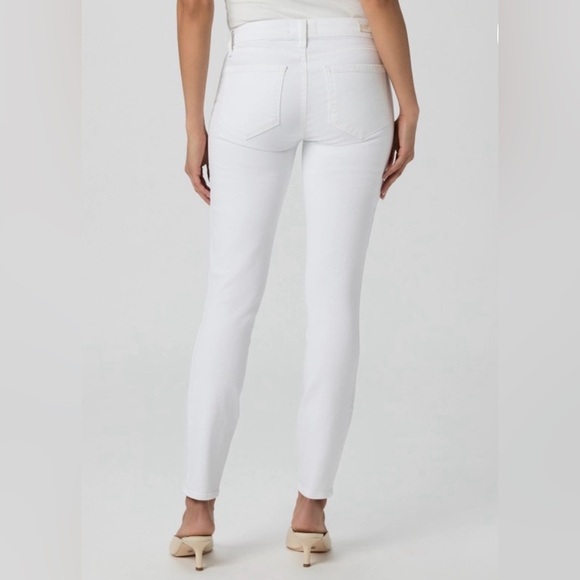PAIGE White Verdugo Ankle Crop Mid Rise Women's Jean Denim Pants Stretch Casual - Picture 2 of 16